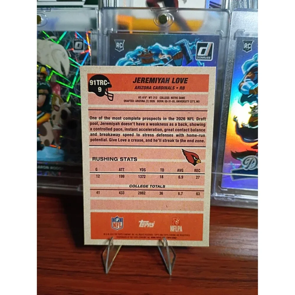 2026 Topps Flagship Jeremiyah Love RC Silver Mojo Chrome Cardinals Pack Fresh